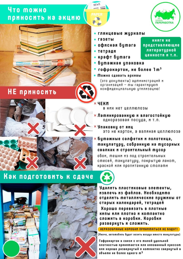Всероссийский Эко-Марафон ПЕРЕРАБОТКА «Сдай макулатуру – спаси дерево»